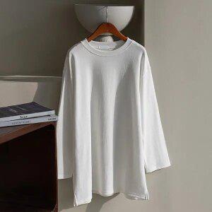 (안나앤플러스) 크루 베이직 슬릿 티셔츠[티셔츠DQZ38] 빅사이즈