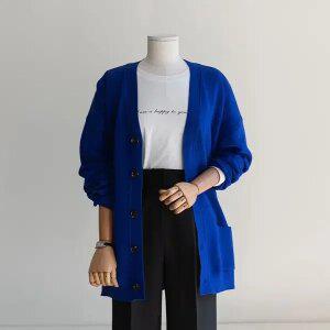 (안나앤플러스) 카렌 브이넥 니트 가디건[가디건CAN21] 빅사이즈