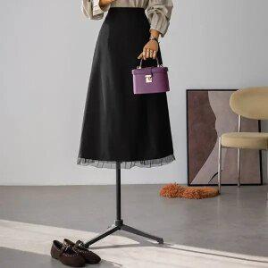 (안나앤플러스) 코벨 배색 밴딩 스커트[스커트EC559] 빅사이즈