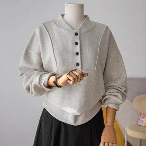 (안나앤플러스) 페일로 버튼 맨투맨[티셔츠EDK65] 빅사이즈