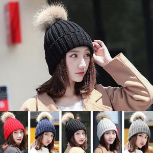 여성 털 방울 모자 니트 라쿤 귀달이 비니 겨울 방한