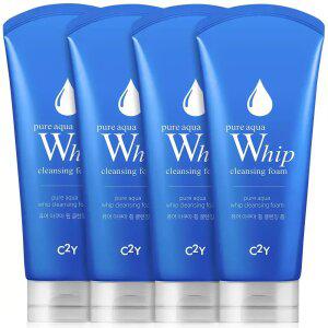 C2Y 아쿠아 휩 폼클렌징 120ml 4개 클렌징폼 여드름폼 미세거품
