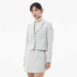 둥근 카라 트위드 자켓 AP3WJ862
