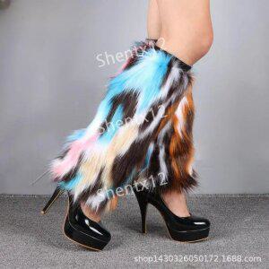 페이크퍼 레그 워머 인조 모피 털 발토시 인조퍼 무릎길이 커버