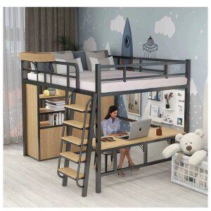 벙커침대 철제벙커 책상침대 수납형 일체형 세트 이층 정리
