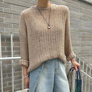 시스루 쿨링 자외선차단 그물니트 크로쉐 여성 여름긴팔니트