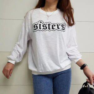 투스타시스 (국산면원단/국내자체생산) T1009 시스터 소매 볼륨 맨투맨 티셔츠 20대30