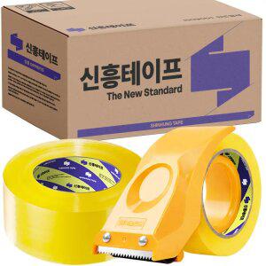 [신흥] 박스 테이프 투명/황색 40M / 50M / 80M / 100M + 고급커터기