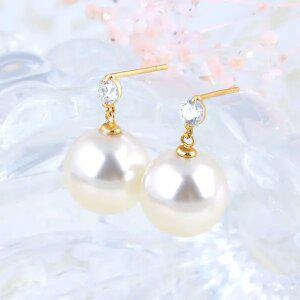 [골드피아] 14K 스와로브스키 10mm 진주 귀걸이