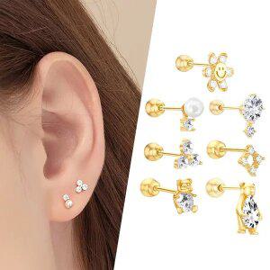 [골드피아] 14K 큐빅/진주 피어싱 (1개)