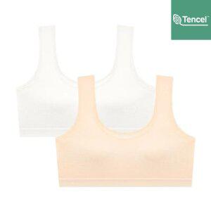 수아팜 [정상가 48000원] 주니어 2단계 순수 모달 스포츠 브라 2매 세트_아이보리,스킨