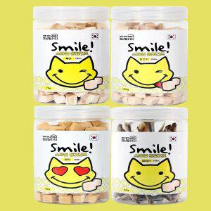 멍냥빌리지 스마일 동결건조트릿 강아지 고양이간식 닭가슴살 치킨 북어 연어 열빙어