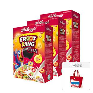 켈로그 후르트링 530g, 3개+증정(리유저블백 빨강, 1개)