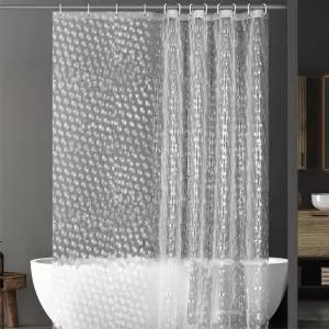 반투명 PEVA 물방울 샤워 커튼 호텔 곰팡이방지 칸막이 원룸 목욕 욕실용