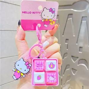 헬로키티 4구 키캡 LED 기계식 딸깍이 키링 캐릭터 키홀더 열쇠고리 키보드