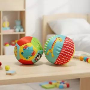 캐스B 스포츠 폭신공 칼라 패턴 소프트볼 촉감놀이 딸랑이 아기공 대근육 소근육발달 유아