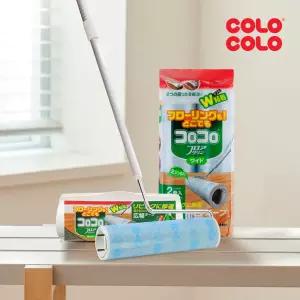 고로고로 와이드 마루용 돌돌이 밀대 테이프 클리너 본체 세트+리필 2입X1개
