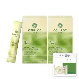 NEW 오설록 제주말차 오트 블렌드 10입, 2개 + 증정(그린티웨하스 17g, 1개+러닝 쇼핑백(소), 1개)