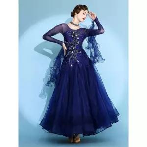 왈츠복 댄스복 드레스 탱고 라틴 흰색 라인댄스 의상 치마