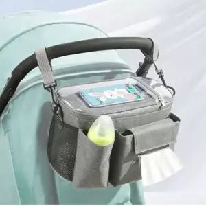 넉넉한 분리 수납 걸이형 간편한 유모차 보조 가방 1P 젖병 기저귀 파우치