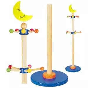 달모양 스탠드형 아기 원목 나무 옷걸이 유아행거