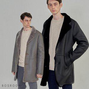 [보스룸][BOSROOM] 고급스러운 남자 양가죽 양털 레노 쉬어링무스탕코트