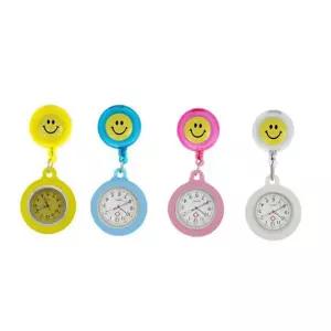 릴간호사 시계 클립형 스마일 릴 간호사 시계 휴대용 포켓 아날로그 스트랩 캐릭터 간호직 의료용