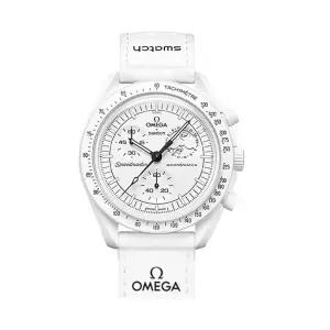 스와치 x 콜라버 x 스누비 바이오세라믹 문스와치 미션 투 더 문페이스 풀 문 SO33W700