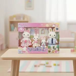 원앤원 콩지래빗 가족 토끼인형 피규어세트 엄마아빠 아기 언니 역할 소꿉놀이
