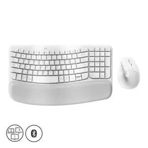 로지텍 Wave Keys + LIFT VERTICAL Combo 무선 키보드 마우스 세트 (오프화이트)