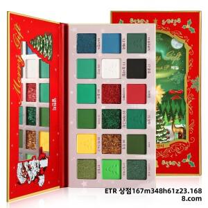 DE'LANCI 18색 아이섀도우 팔레트 크리스마스 레드 & 그린 시리즈 아이스 스노우 블루 메이크업 아트리스트