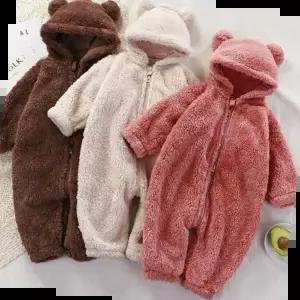 100일아기옷 겨울 아기 후리스 우주복 방한 외출복 곰돌이 베이비슈트