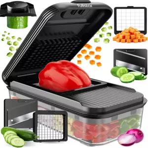 풀스타 데일리 야채 초퍼 - 양파 감자 음식 슬라이서 용기 간편한 준비를 위한 주방 기기(2-in-1 블랙)