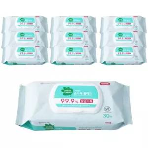 그린핑거 손소독 물티슈 캡형 30매 x 10팩