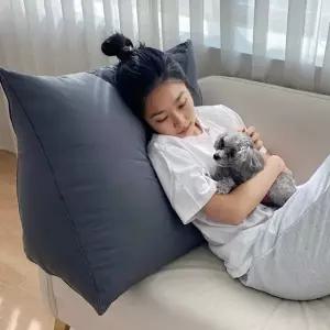 삼각 등받이 쿠션 허리 등 쇼파 침대 중형 면