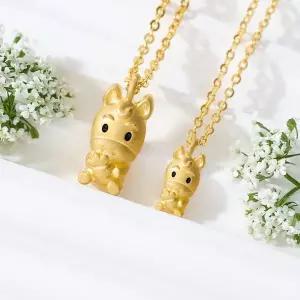 [뽀르띠] 순금 24K 1.875g 말띠 당근말 돌목걸이