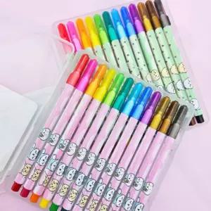 캐릭터 어린이 싸인펜 12색 수성펜 그림그리기 미술 학용품 1박스