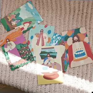 생일엽서 예수님 일러스트 말씀 엽서 카드 (교회 기독교 성경 크리스천 새가족 생일 축하 주일학교 선물)