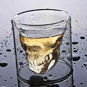 스트레이트 잔 술잔 양주잔 해골잔 이중유리잔 위스키잔 양주잔 보드카잔