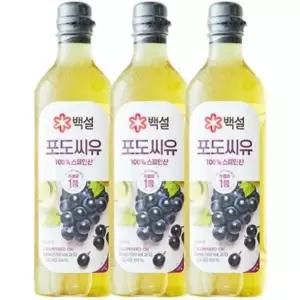 백설 포도씨유 900ml x3개 식용유