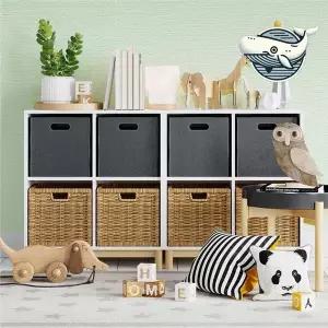 [하프클럽/알티피아]민트 실크벽지 아이방 꾸미기 타탄 패턴 곰팡이