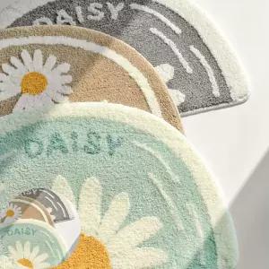 발매트 미끄럼방지 논슬립 극세사 데이지 반달매트 3color