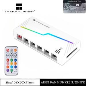 Thermalright ARGB AND FAN HUB X12 IR 컴퓨터 팬 허브, 리모컨 포함/4핀 PWM + 3핀 5V 지원