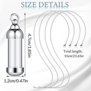 실린더 투명 유리 목걸이 스테인레스 스틸 심장 병 향수 항아리 펜던트 여성을위한 기념품