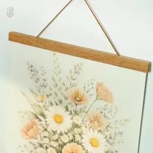 원목 행잉 양면족자 / 브라운 포스터 벽걸이 달력 나무액자 전통 족자 걸이