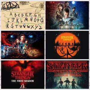 낯선 것들 테마 배너 배경 벽 장식 포스터 어린이 생일 파티  준비 사진