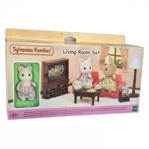 소녀의 리빙룸 실바니안패밀리 피규어 꽃무늬 세트 어린이 인형 선물 동물 장난감 고양이