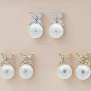 [아트박스]/신상오픈런 여성용 사계절 데일리 진주 큐빅 꽃 귀걸이