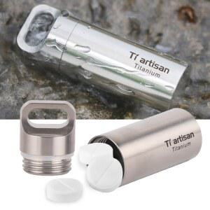 휴대용 티타늄 비상캡슐 안전보관 비상약 캠핑 캠핑휴대용 작은 휴대용목걸이약통