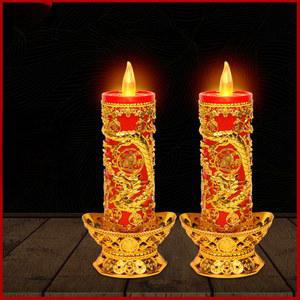 법당 한 레드 샤오차오 꺼지지않는 촛대 샤이닝 배터리 LED양초 불교 세트 램프세트 플러그인 8803 가정